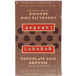 Larabar, The Original Fruit & Nut Food Bar, Chocolate Chip Brownie, 16 Bars, 1.6 oz (45 g) Each