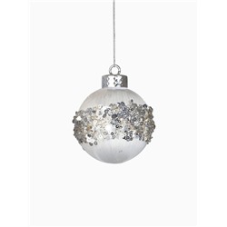 Набор новогодних шаров «Оллин», d=8 см, 9 шт., нежность, пластик, серебро