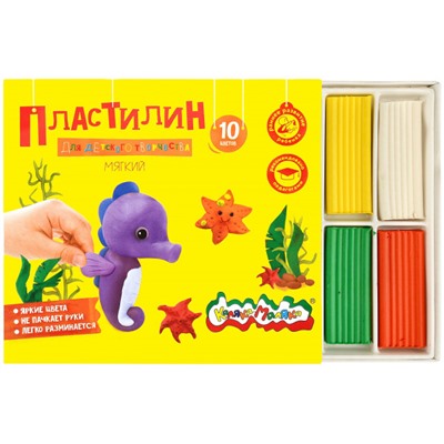 Пластилин  10цв 150 гр.  ПКМ10-П Каляка-Маляка