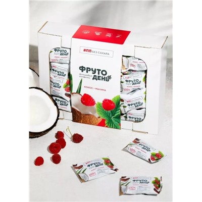 Финиковые конфеты без сахара / Кокос-малина / Фрутодень / 450 г / Сибирский кедр