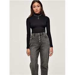 Mom Fit CONTE CON-607 Джинсы mom на пуговицах из денима оксидной варки