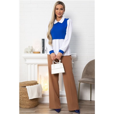 Блуза Жозетта (василько-белая) Б14840-3М