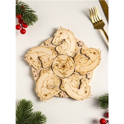 Подставка под горячее «Лошадь Красотка», 20 см, можжевельник