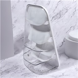 Органайзер для хранения косметики, 3 секции, 16.2×13.5×33.5 см, белый, прозрачный