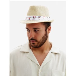 Шляпа мужская MINAKU, размер 58, молочная