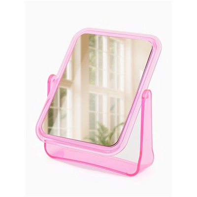 Зеркало настольное, с увеличением х2, двустороннее, 13.5×17.5 см, (10.5×14 см), МИКС