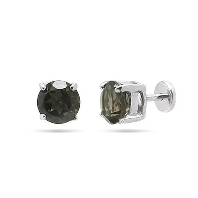 Серьги из серебра раухтопаз, Ю-25001р