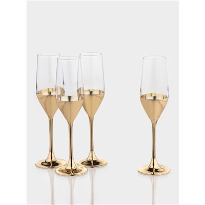 Бокалы для шампанского Luminarc «Электрическое золото», 160 мл, 4 шт., стекло, золотистые