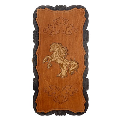 Нарды классические с гравировкой «Конь» 45×45 см, деревянные