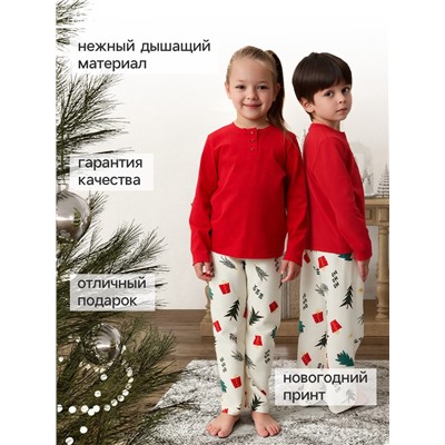 Пижама новогодняя детская KAFTAN Christmas tree, размер 36 (134-140 см)