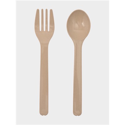 Ланч - бокс контейнер для еды Доляна «Завтрак», 1.1 л, 3 ячейки, вилка, ложка, 22×16×6.5 см, пластик, бежевый