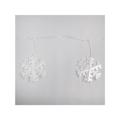 Гирлянда «Нить» 2 м с насадками «Снежинка матовая», IP20, прозрачная нить, 36 LED, свечение тёплое белое, 220 В