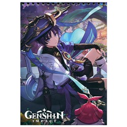 Геншин. Творческий блокнот cо стикерами A5. Избранный Странник.