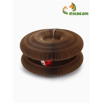 Когтеточка - игрушка «Пижон. Бублик», 11×11×7/20×11 см, гофрокартон, коричневая