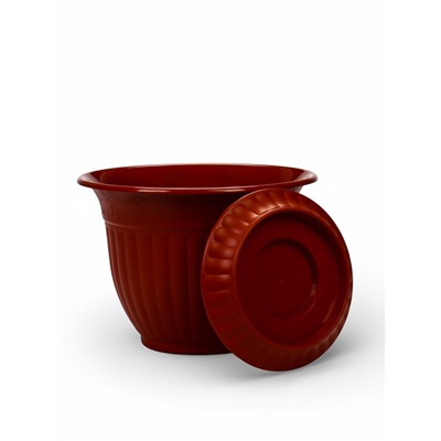 Горшок для цветов «Венеция», 7 л, d=28 см, h=23 см, пластиковый, коричневый