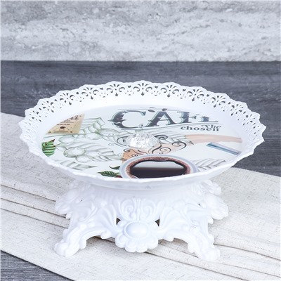 Ваза для фруктов на ножке 20 см h=9 см / GT-34183-491 /уп 60/