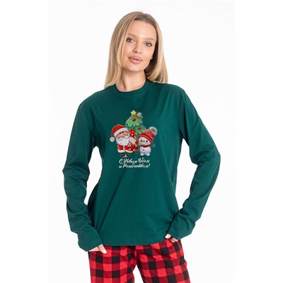 Лонгслив с новогодним принтом М325437Пз