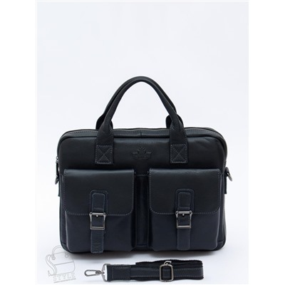 Портфель мужской кожаный 0993Z black Zinimsk в Новосибирске