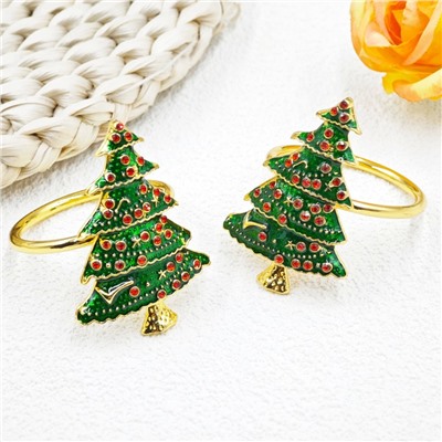 Кольцо для салфеток "Ёлочка со Стразами" металл, 1 штука