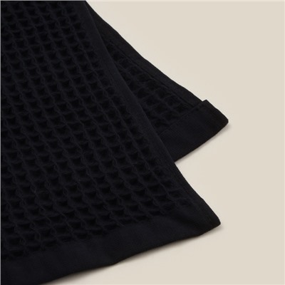 Полотенце вафельное SL HOME: Basic «Дарк Маре» 90×150 см, хлопок 100%, чёрное