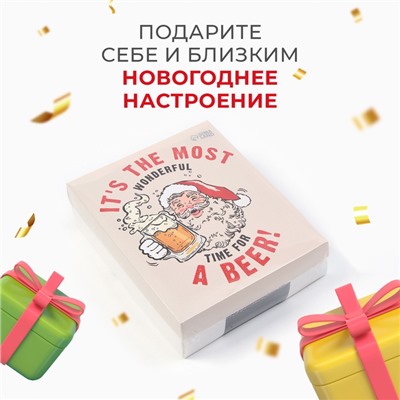 Набор новогодний подарочный «Этель. Санта видит всё», 7 предметов, полотенце, расчёска, щётка - массажёр