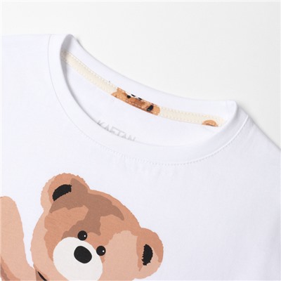 Пижама женская (футболка, шорты) KAFTAN «Мишка», размер 44-46