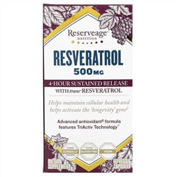 ReserveAge Nutrition, Ресвератрол, 500 мг, 60 растительных капсул