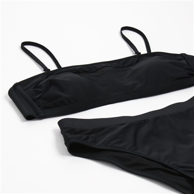 Купальник женский раздельный с лифом бандо MINAKU цвет чёрный, размер 44