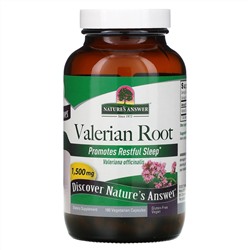 Nature's Answer, Valerian Root, 1,500 mcg, 180 Vegetarian Capsules