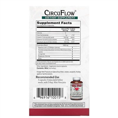 Kroeger Herb Co, CircuFlow, 270 Vegetarian Capsules
