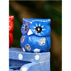 Календарь настольный «Пара совят», 8×4×9.5 см, дерево, синий, красный