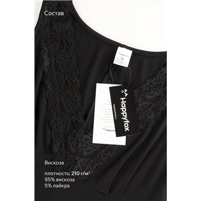 Женская сорочка из вискозы с кружевом Happyfox