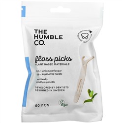 The Humble Co., 2-In-1 Floss Picks, Mint Flavor, 50 Picks