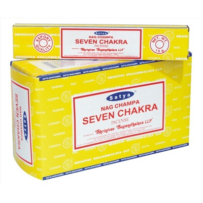 SATYA Ароматические палочки Seven Chakra 15г.*12уп