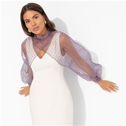 Болеро нарядное со съемным декором, Деловой взгляд (сиреневое, с брошкой)