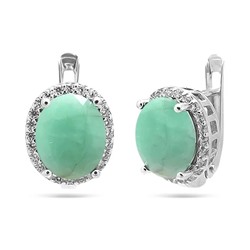 Серьги из серебра изумруд берилл, SL-RIC69