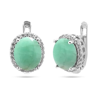 Серьги из серебра изумруд берилл, SL-RIC69