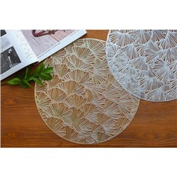 Салфетки сервировочные на стол Доляна «Веер», d=38 см, 4 шт., золотые