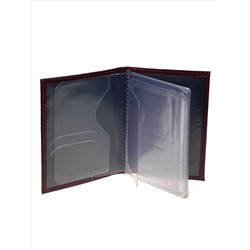 Обложка для автодокументов из натуральной кожи, цвет бордовый