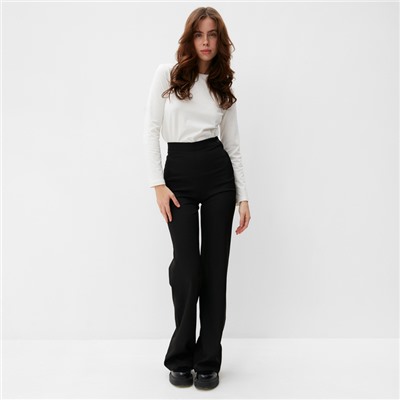 Брюки женские клеш MINAKU: Classic, чёрные, размер 46