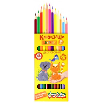Карандаши 24цв 12 шт. двусторонние КДКМ24 Каляка-Маляка