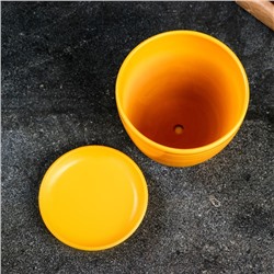 Горшок для цветов «Магнолия», 1.4 л, d=15 см, h=13 см, керамический, с поддоном, жёлтый