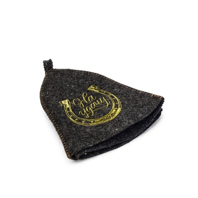 Шапка для бани и сауны «На удачу», шерсть 50%, полиэфир 50%, серая