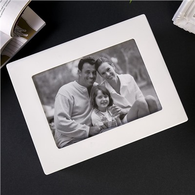 Шкатулка для украшений с фоторамкой 13×18 см «Стиль», дерево, с ящиком, белая, 18.5×9×22.9 см