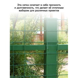 Сетка сварная с ПВХ покрытием, 5×0.5 м, ячейка 50×50 мм, d=1 мм, металл, Greengo