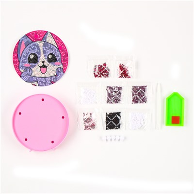 Ночник своими руками. Алмазная мозаика для детей на ночнике «Котик», 15×15 см, набор для творчества