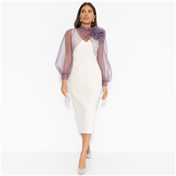 Болеро нарядное со съемным декором, Деловой взгляд (сиреневое, с брошкой)