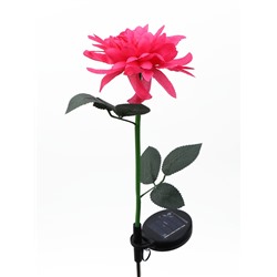 Штекер с подсветкой «Цветок», на солнечной батарее, розовый, 14×9 см/70 см, теплое свечение