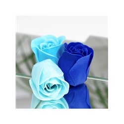 Мыльные розы, синие оттенки, набор 12 шт., в коробке