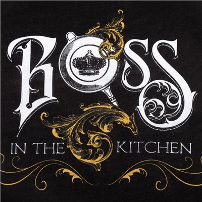 Кухонный набор Boss: фартук 70×60 см, прихватка 20×20 см, полотенце 35×60 см